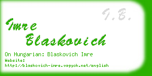 imre blaskovich business card